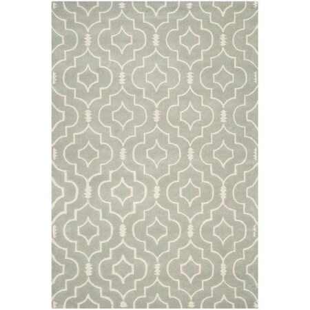 Safavieh 5 Ft. x 8 Ft. Rectangle- Contemporary Chatham Grey And Ivory Hand Tufted Rug CHT736E-5